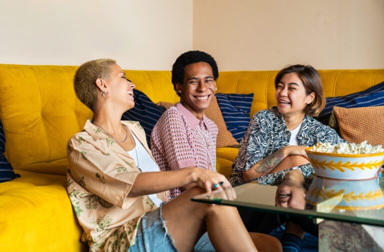 Group of friends bonding at residential treatment centre